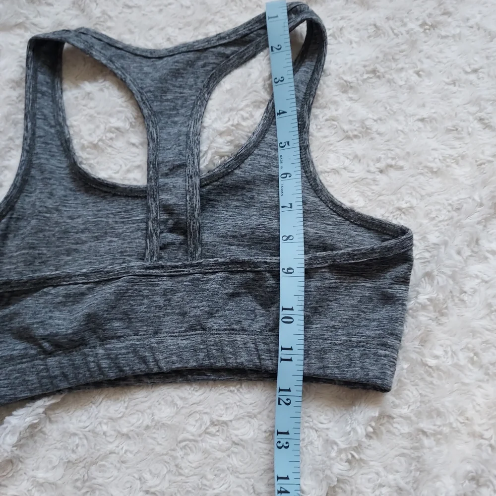 Aviva Sport Gray Racerback Sports Bra Small Workout Gym Yoga Minimalist